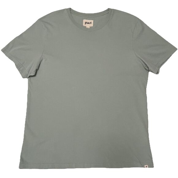Pact Large T-Shirt Mens Pale Green 100% Organic Cotton Tee Soft Lightweight - Picture 1 of 6